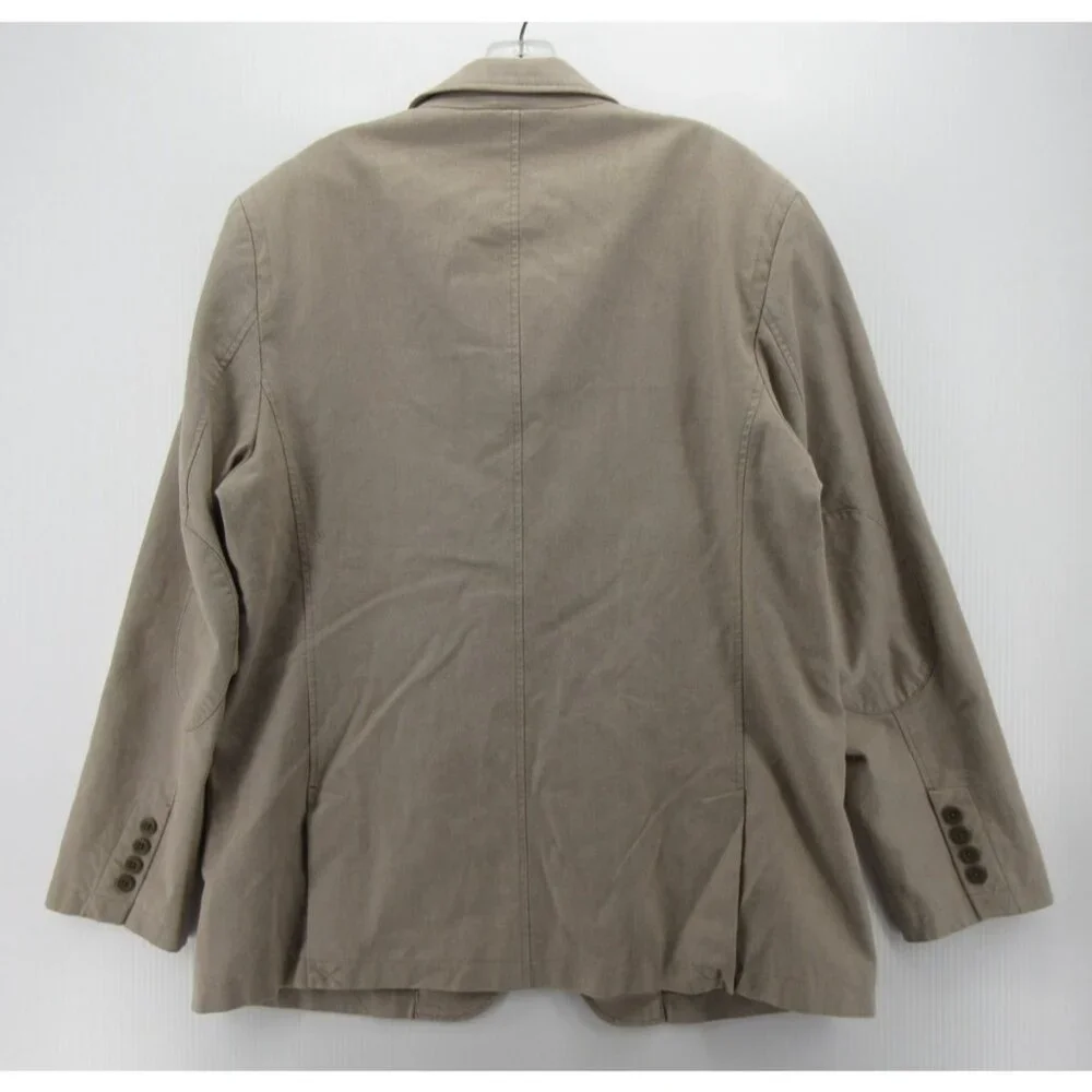 LL Bean Sport Coat 44 Taupe Field Blazer Safari Utility Jacket Canvas